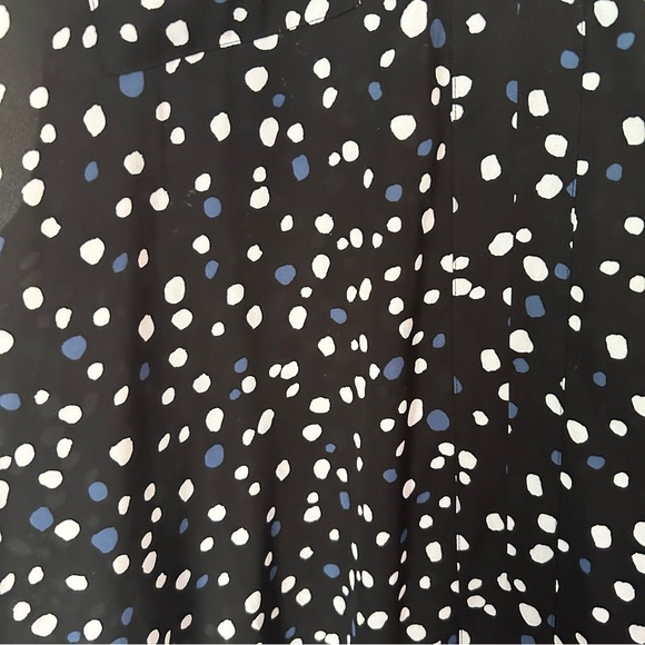 TORRID Black Georgette Top with White and Blue Polka Dots - Picture 4 of 5